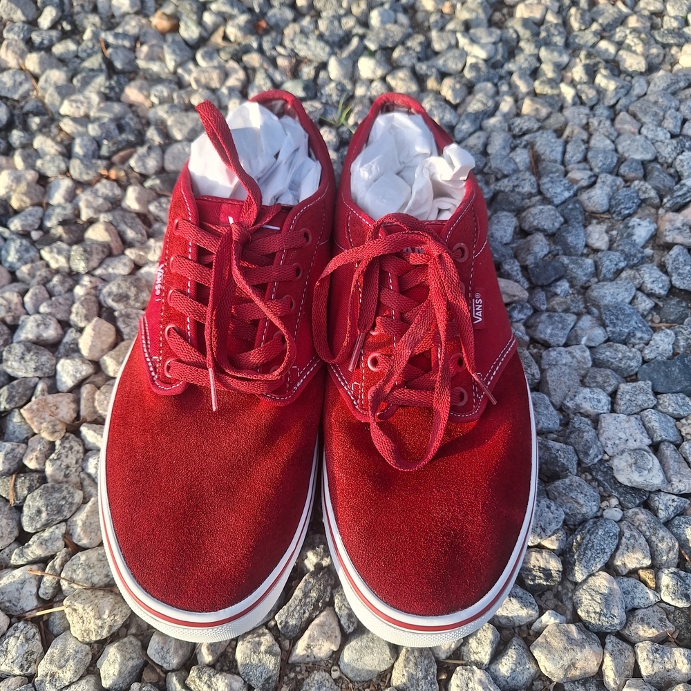 Vans Atwood Red Chili Pepper Sneakers Checkerboard Liner 11.5 - Picture 2 of 13